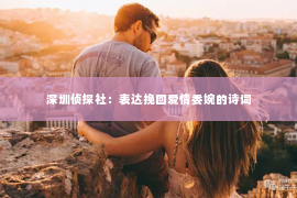 深圳侦探社：表达挽回爱情委婉的诗词