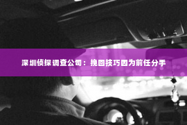 深圳侦探调查公司：挽回技巧因为前任分手