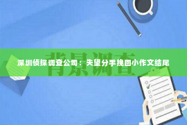 深圳侦探调查公司：失望分手挽回小作文结尾