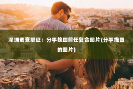 深圳调查取证：分手挽回前任复合图片(分手挽回的图片)