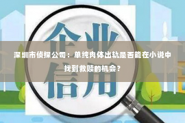 深圳市侦探公司：单纯肉体出轨是否能在小说中找到救赎的机会？