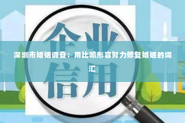 深圳市婚姻调查：用比喻形容努力修复婚姻的词汇