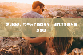 深圳侦探：和平分手挽回白羊：如何巧妙应对情感转折