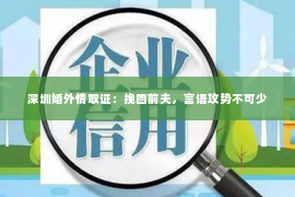 深圳婚外情取证：挽回前夫，言语攻势不可少